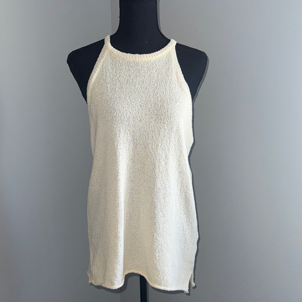Wishlist Cream Halter Knit Tank Top